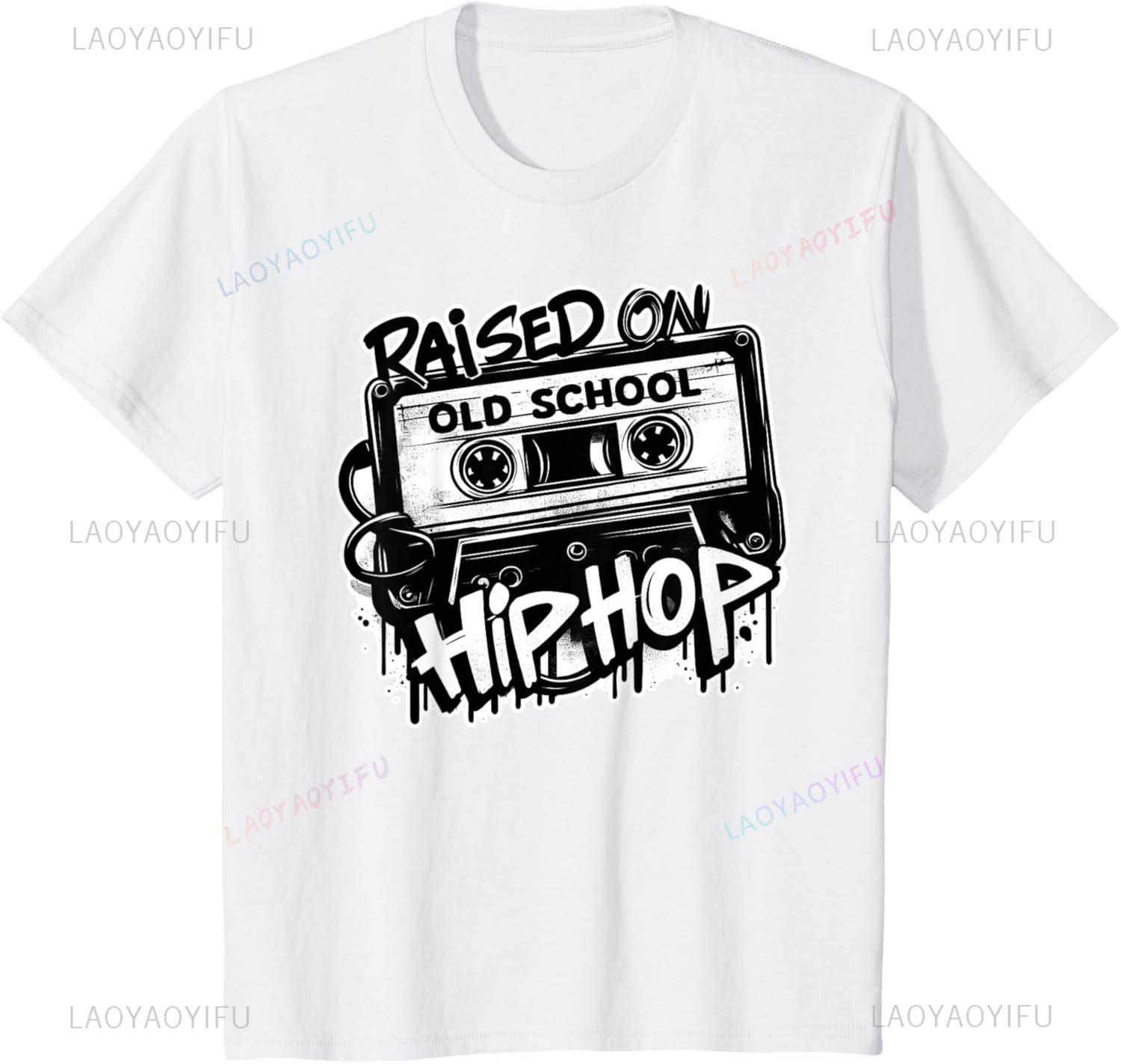 

RAISED ON OLD SCHOOL HIP HOP Anniversary Cassette Graffiti T-Shirt Mens T Shirt Unisex Summer Streetwear Tops Camisas 4XL