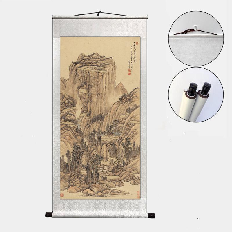 Antikes Landschaftsgemälde Hängerolle Traditionelle Chinesische Malerei Rolle Wohnzimmer Arbeitszimmer Dekorative Hängerolle