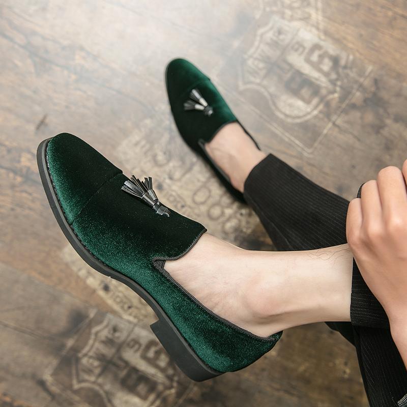 Zapatos de vestir sociales con borlas, zapatos de fiesta, vestidos largos de noche, zapatos de moda para caminar, zapatos de conducir para hombres, mocasines de cuero para oficina.