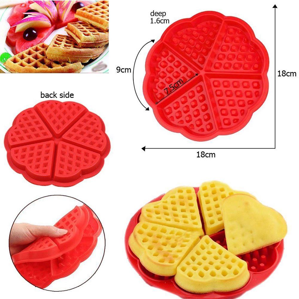 Waffles Silicone Mould Pan Cake Baking Baked Muffin Cake Chocolate Mold Tray