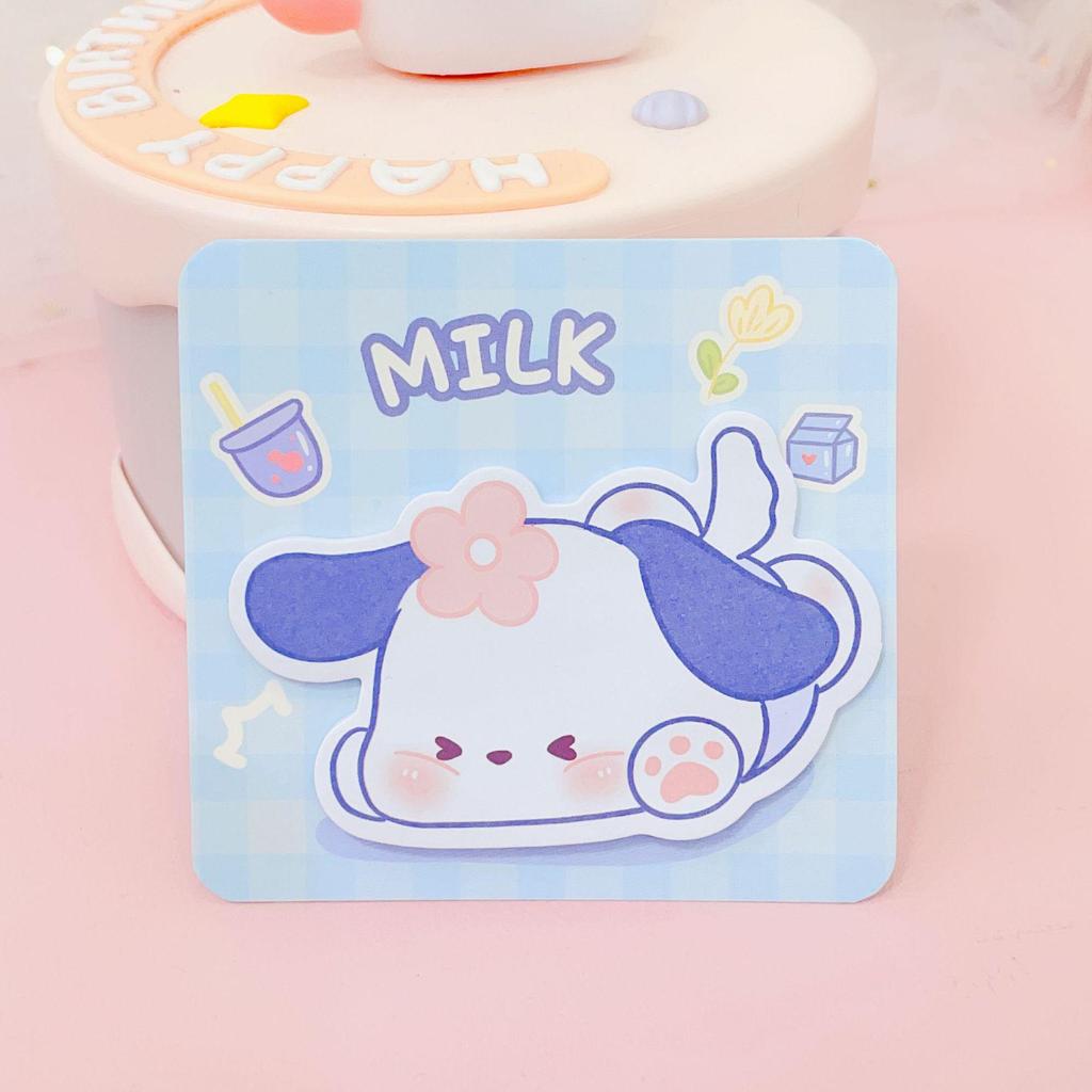 Charming Japanese-Style Sticker Set: Cartoon, Student, Portable, Irregular-Shaped Sticky Notes for Office & Home
