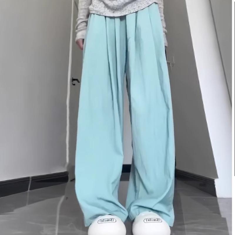 Kalhoty se širokými nohavicemi pro ženy na jaro a léto Tenké S vysokým pasem Zeštíhlující Splývavé Bavlna Len Chladivé Ležérní Ochrana před sluncem Líný styl