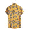 Short-sleeved Shirt Men Beach Shirt Tropical Floral Print Hawaiian Shirt for Men Beach Vacation Top with Chest Pocket Lapel