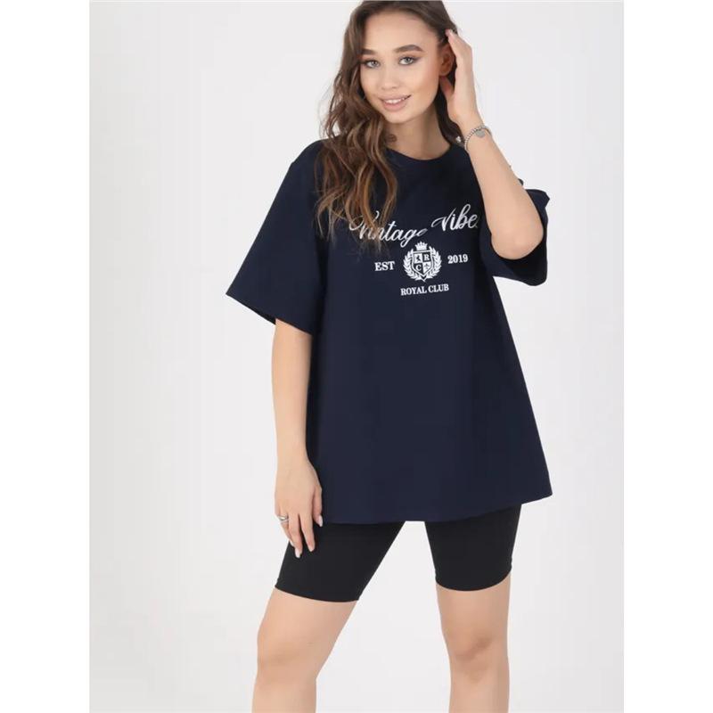 American Retro 2025 Oversized T-Shirt: Trendy High-End Print, Short Sleeve Summer Design