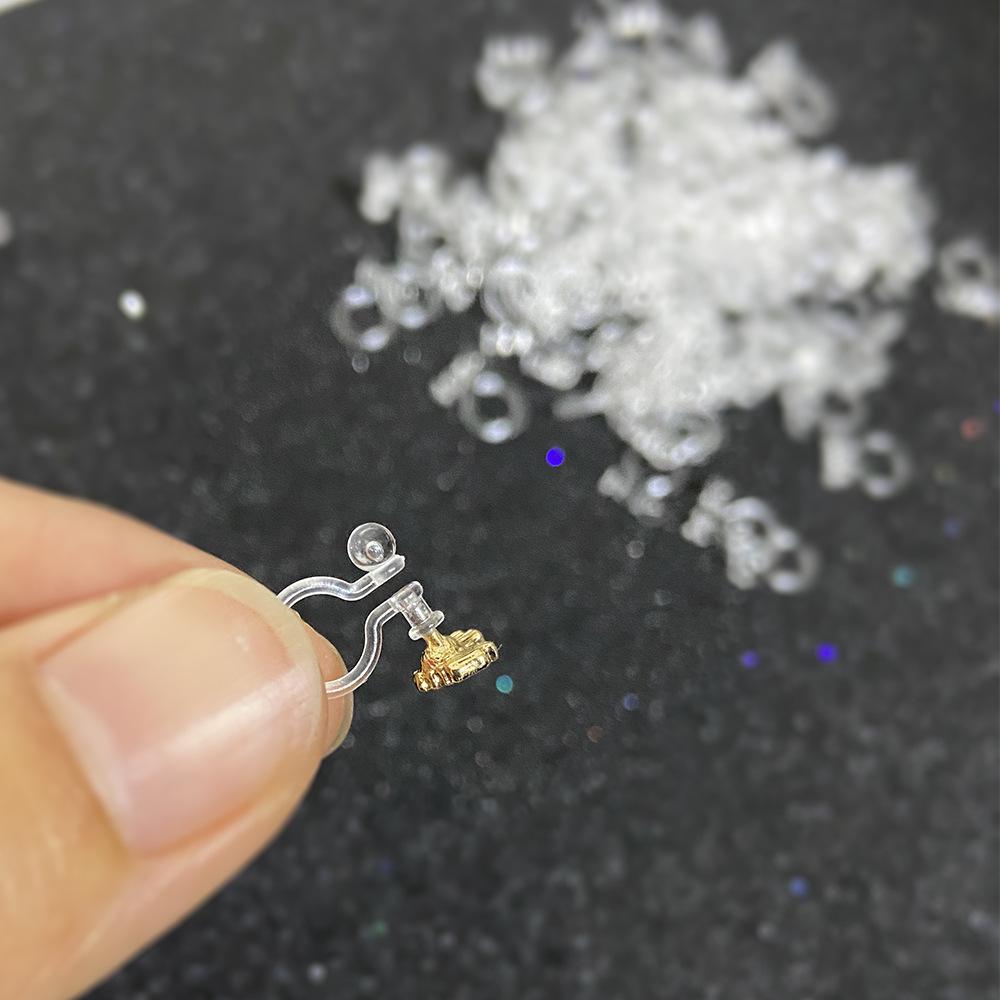 20 Stück Transparenter Harz U-förmiger Ohrclip-Konverter für Schmuckzubehör ohne Piercing