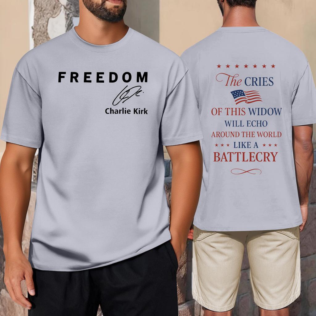 Men's Commemorative Print T-Shirt Free Neck T-Shirt