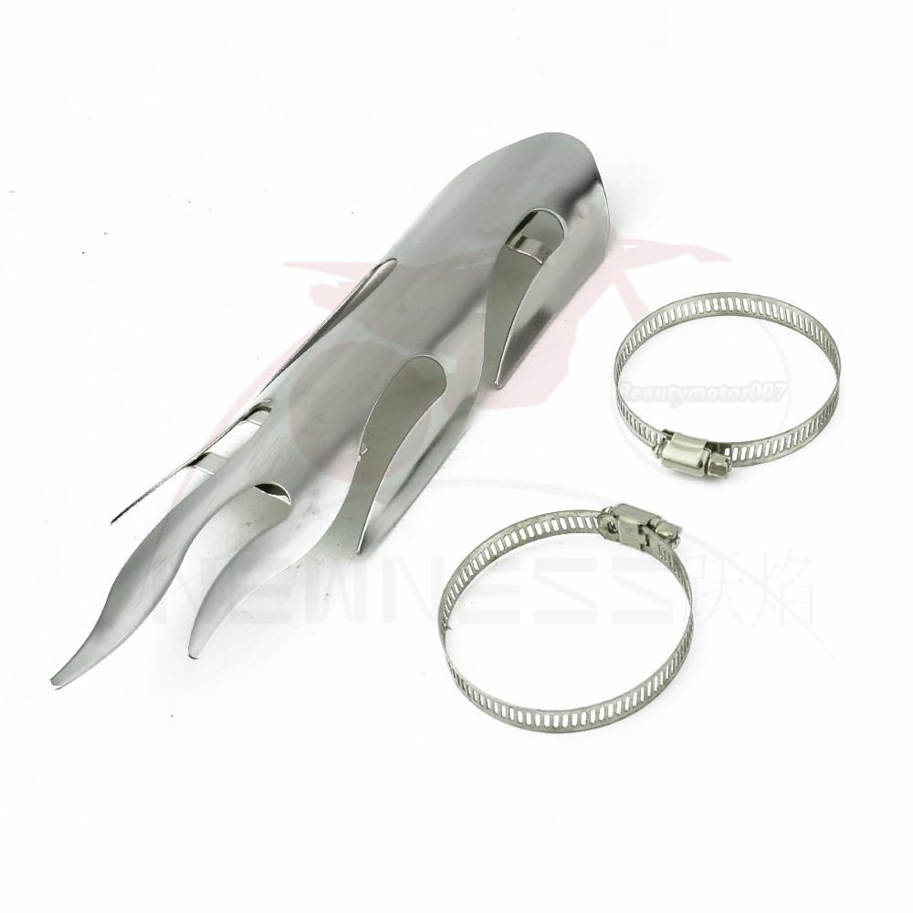 Black /Chrome Motorcycle Curved Exhaust Muffler Pipe Heat Shield Cover Guard Protector Universal for Honda Harley
