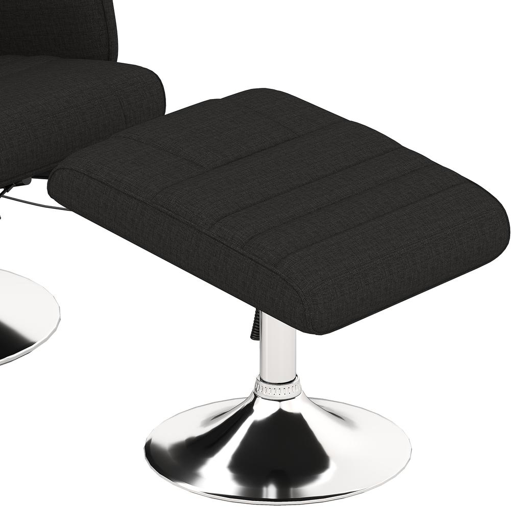 Poltrona Massaggiante con Poggiapiedi, Schienale Reclinabile, 78 x 95 x 88 cm, Nero