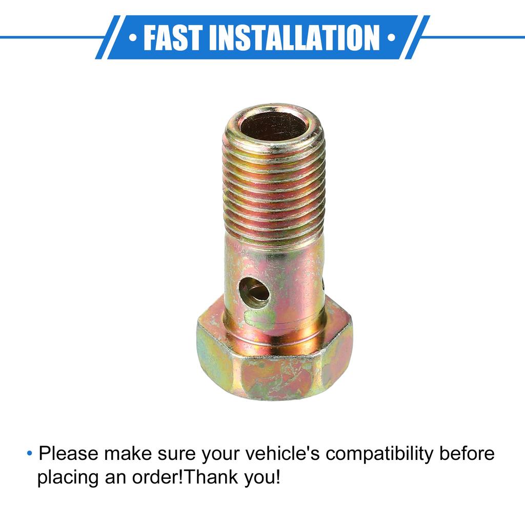 VekAuto Single Banjo Bolt Kit M12x1.25 32mm Length Metric Thread Turbo Brake Line Fitting