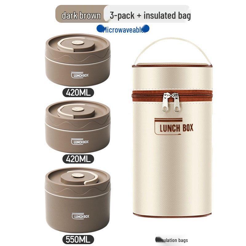 

Изолированный круглый ланч-бокс из нержавеющей стали 304 с крышкой, многослойный портативный контейнер для еды для студентов и офисных работников