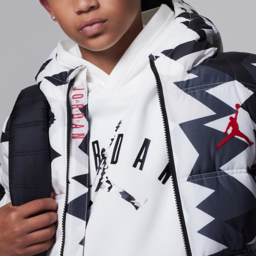 Jordan Flight Mvp Letter Print Hooded Fleece Casual Pullover Sweatshirt Kids Sweatshirt Sail-White FZ1755-133