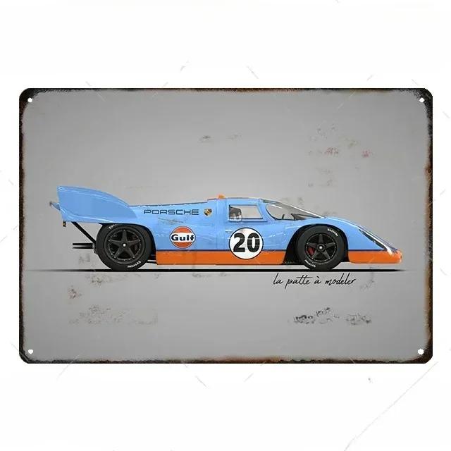 F1 Racing Posters Vintage Metal Tin Signs Decor World Famous Cars Retro Decorative Tin Sign Auto Club Pub Bar Room Wall Art