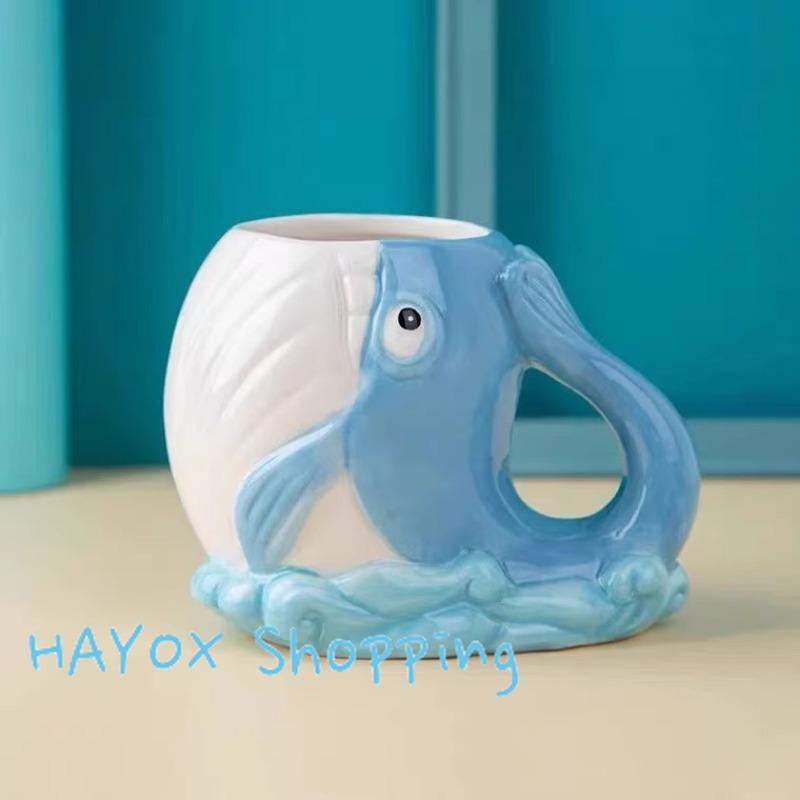 Funny Pink Octopus Ceramic Coffee Mug with Tentacle Handle Handcrafted Novelty 3D Coffee Cups Unique Birthday Gift for Friends