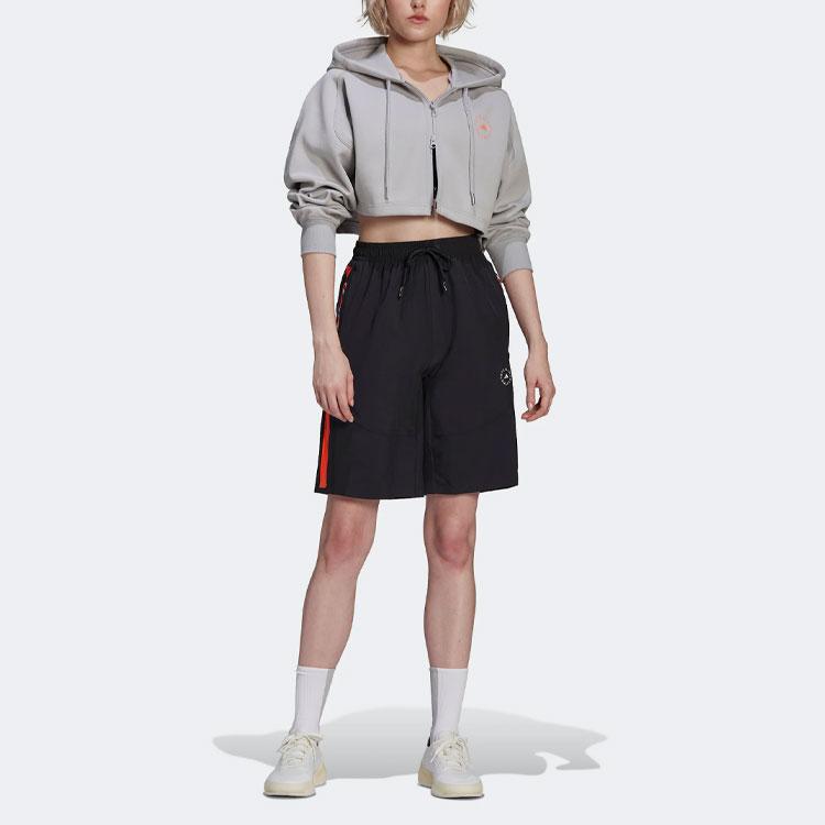 Adidas X Stella McCartney Color Block Straight Leg Shorts, Women Casual Sports Bottoms Black H59976