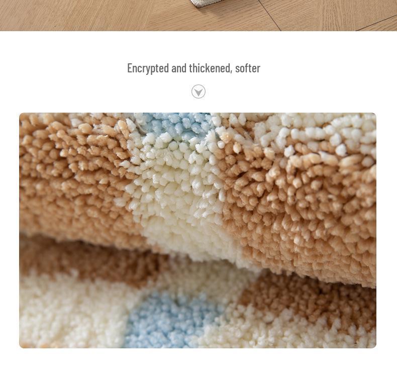 Plush Bedroom Carpet: Dirt-Resistant, Easy-Clean, Non-Slip, Water-Absorbing Floor Mat for Bedside or Bay Window.