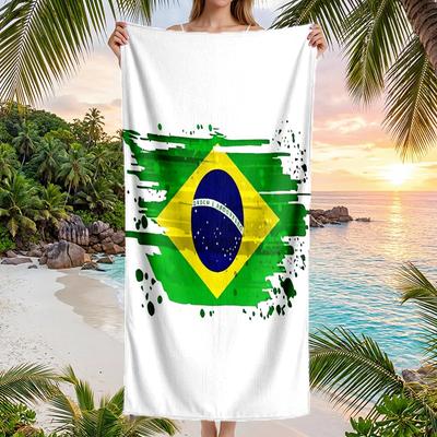 Brasilien Nationalmannschaft Strandtuch Weiches Mikrofaser Sommerhandtuch Schnelltrocknend Saugfähiges Handtuch für Strand Schwimmbad Reisen