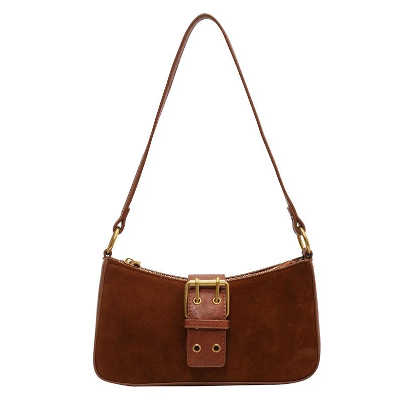 Autumn and Winter Retro Solid Color Bag New Casual Fashion Single Shoulder Women Commuting Small Square Bag Underarm Bag