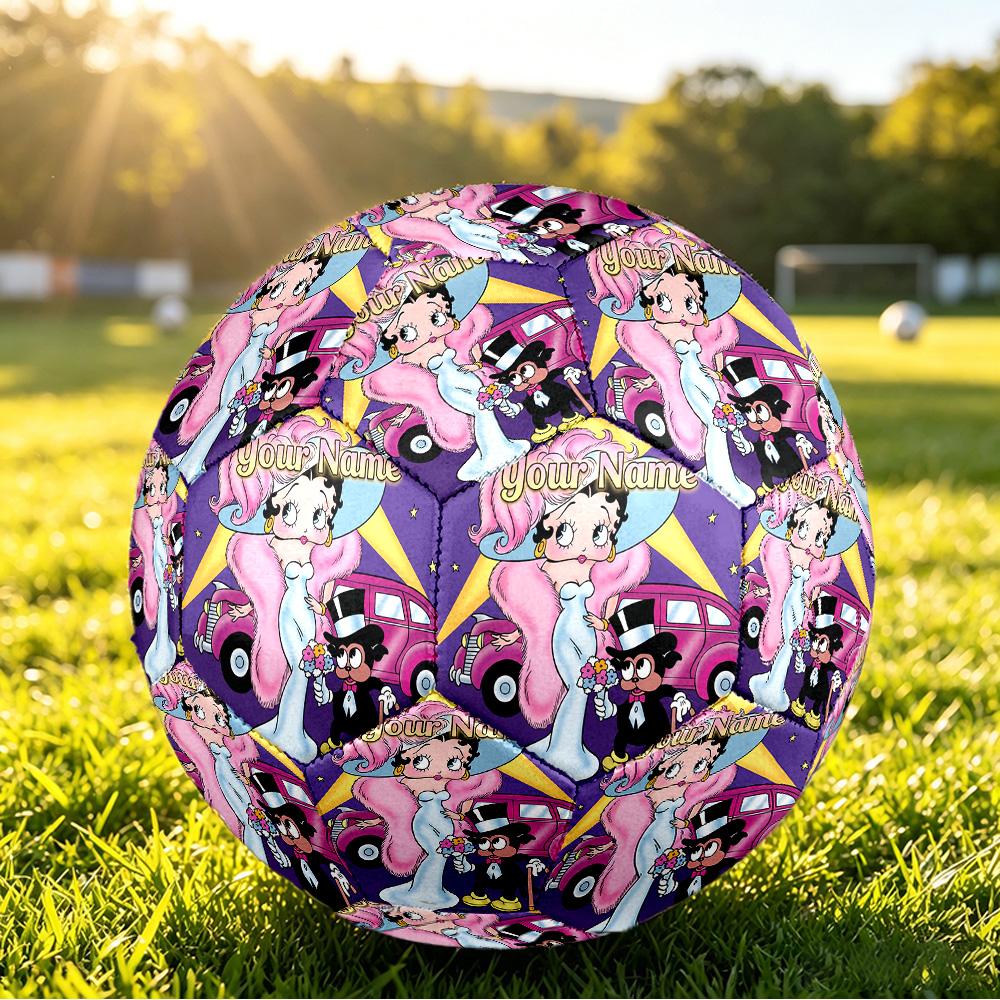 Size 5 FootballBetty Boop Durable PU Soccer Ball for Sports Training Outdoor Competition