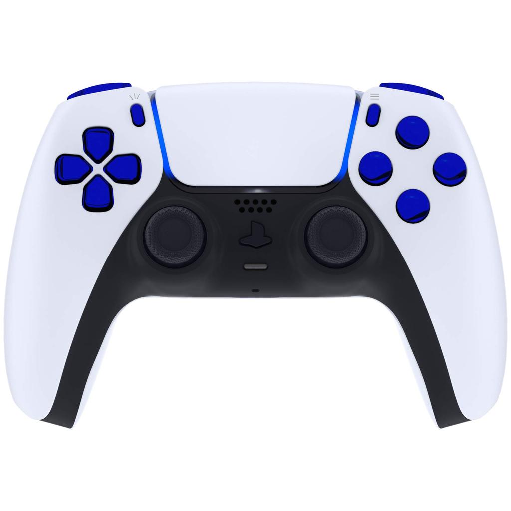 eXtremeRate Replacement for PS5 Controller Share Optional Face Chrome Full Button Set for PlayStation 5 Controller Not D-Pad (BDM-010 & 020), R1, L1,