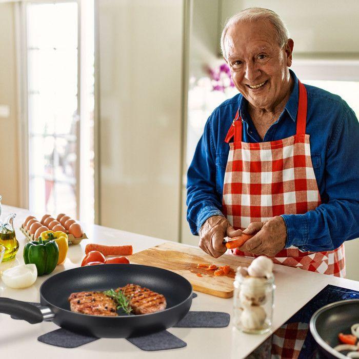 Relaxdays Séparateur de casserole, lot de 6 protège-poêles, 38 x 30 cm, accessoire empilage poêles, gris