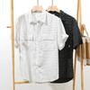 Tencel Cool-Touch Cut-Label Export Surplus Men's Summer Lyocell Short-Sleeve Striped Shirt Casual Stylish Open-Front Shirt