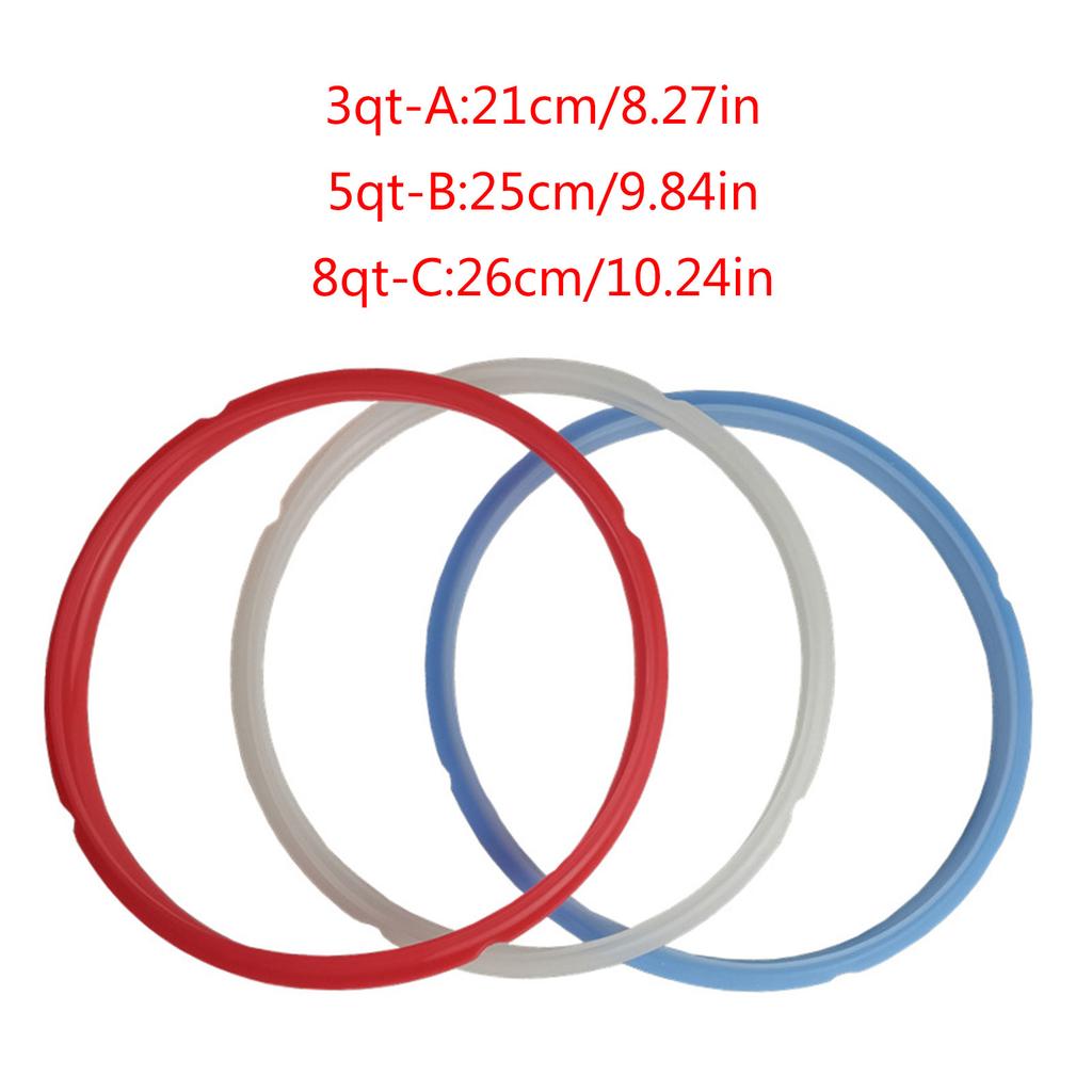 3Pcs Silicone Sealing Ring for 3qt 5qt 6qt 8qt Replacement Silicone Gasket Seal Rings for Pressure Cooker Accessories