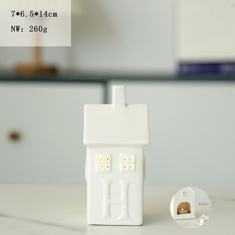 Ceramic House Candle Holder, Nordic Creative Candlestick for Home, Dinner & Wedding Table Decor