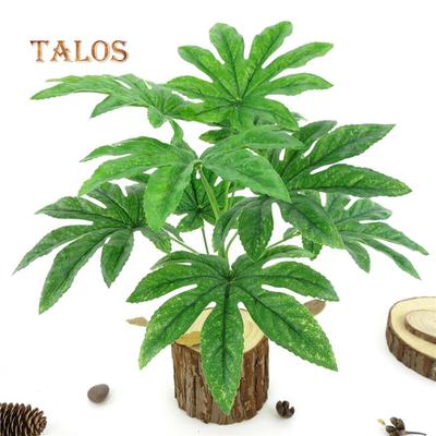 9 Leaves/1Pc Artificial Green Plant Fatsia Leaf Simulation Bonsai Home Decor Decoration