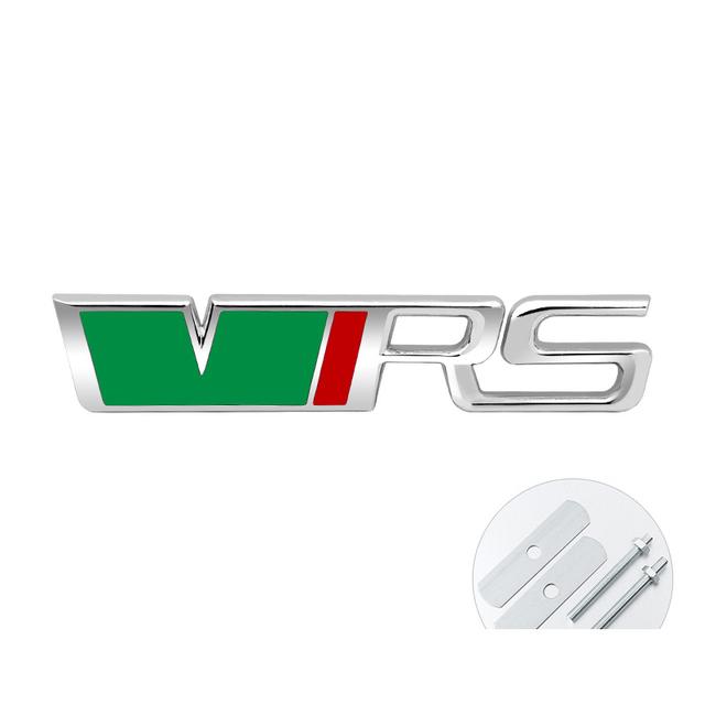 AAAIY1 3d Metal Logo VRS Emblem Letters Car Front Grill Badge For Skoda Fabia 1 MK1 Kodiaq Ocavia 2 3 MK3 MK2 VRS Sticker Accessories