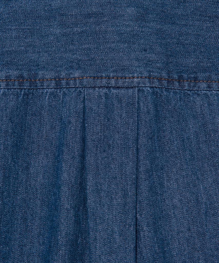 LEE Women'S Crop Denim Short Sleeve Shirt Indigo Medium