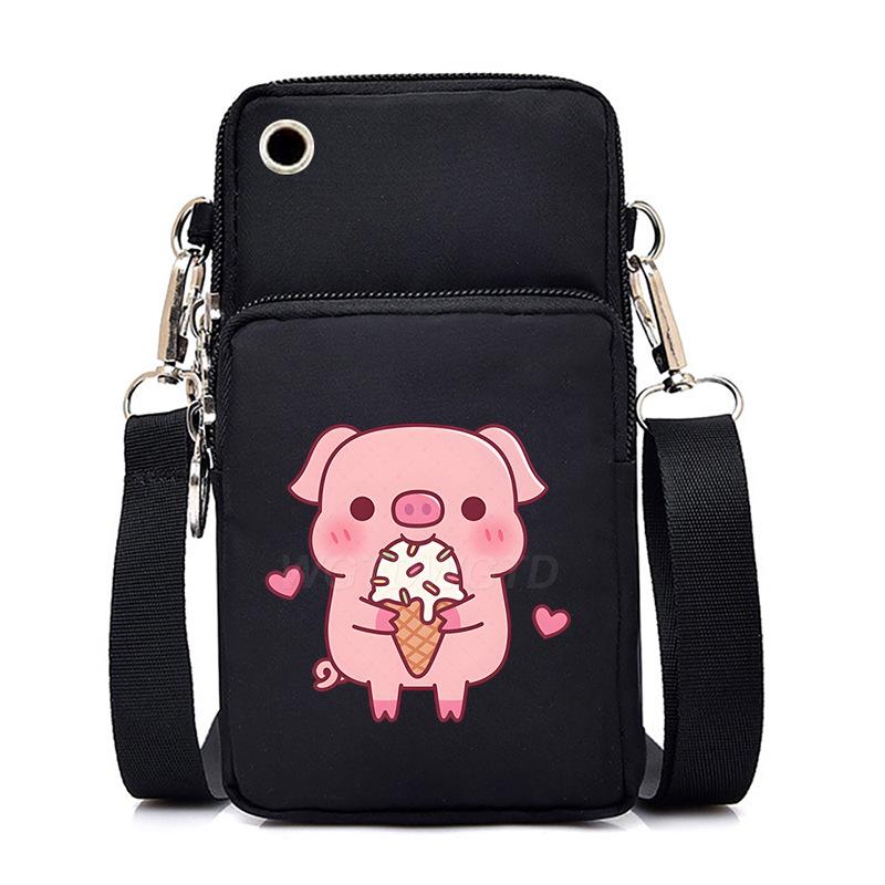 Casual mobile phone bag cute printing new messenger bag Korean version versatile small bag vertical change bag