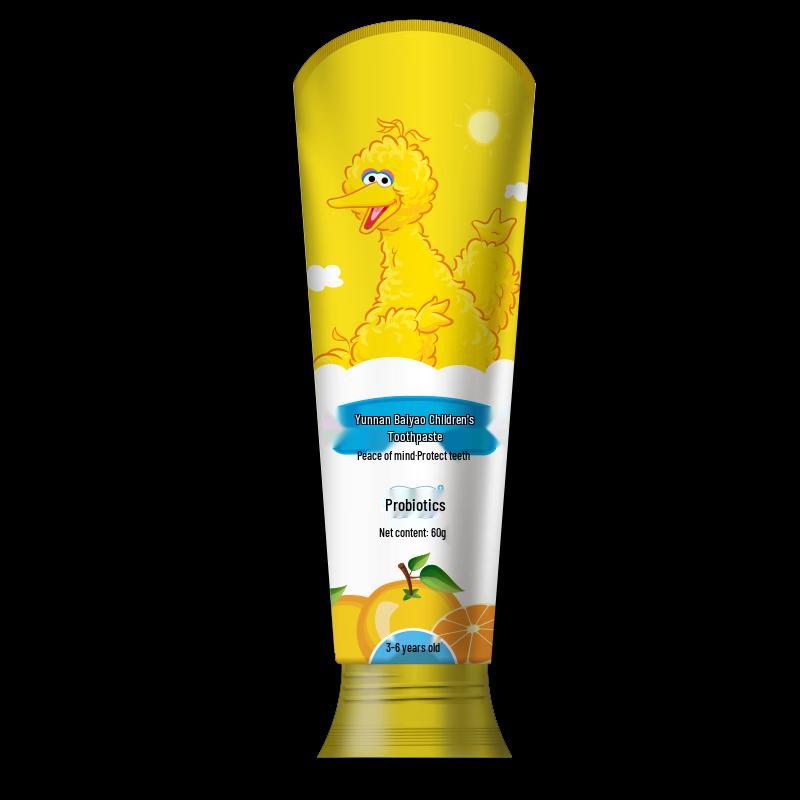 Yunnan Baiyao Probiotic Kids Toothpaste, Sesame Street Orange, 2x60g