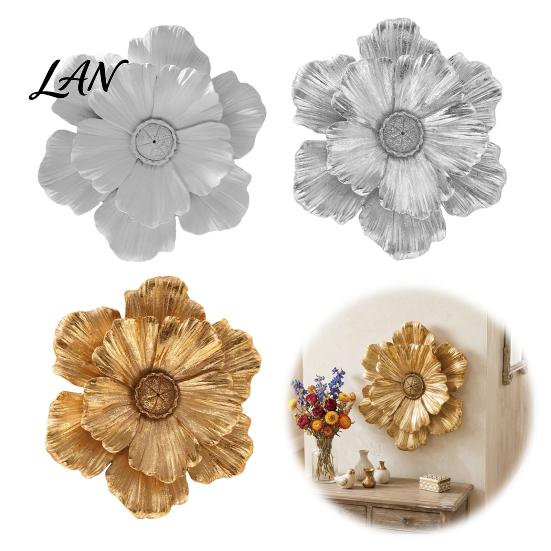 Home Wall Embellishments 3D Resin Flower Decoration, Modern Floral Art Sculpture, Decor Hanging Ornament for Living Room, Home, Office