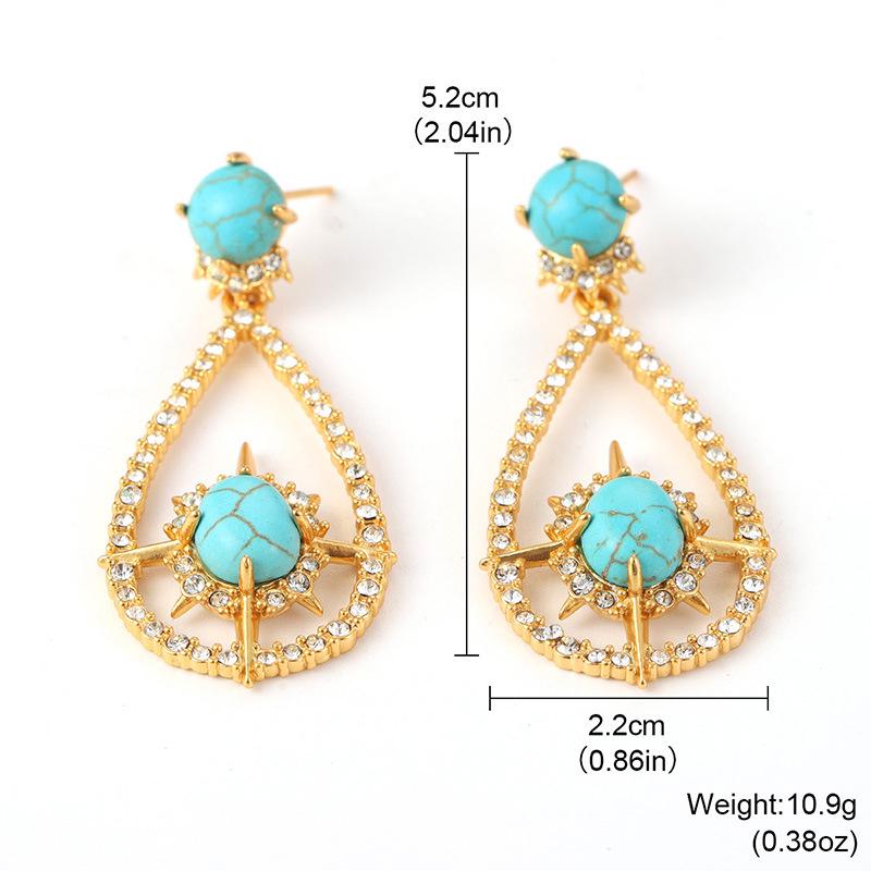 

Серьги-подвески в форме капли с микропаве из цирконов - Ретро французский стиль с серебряными иглами