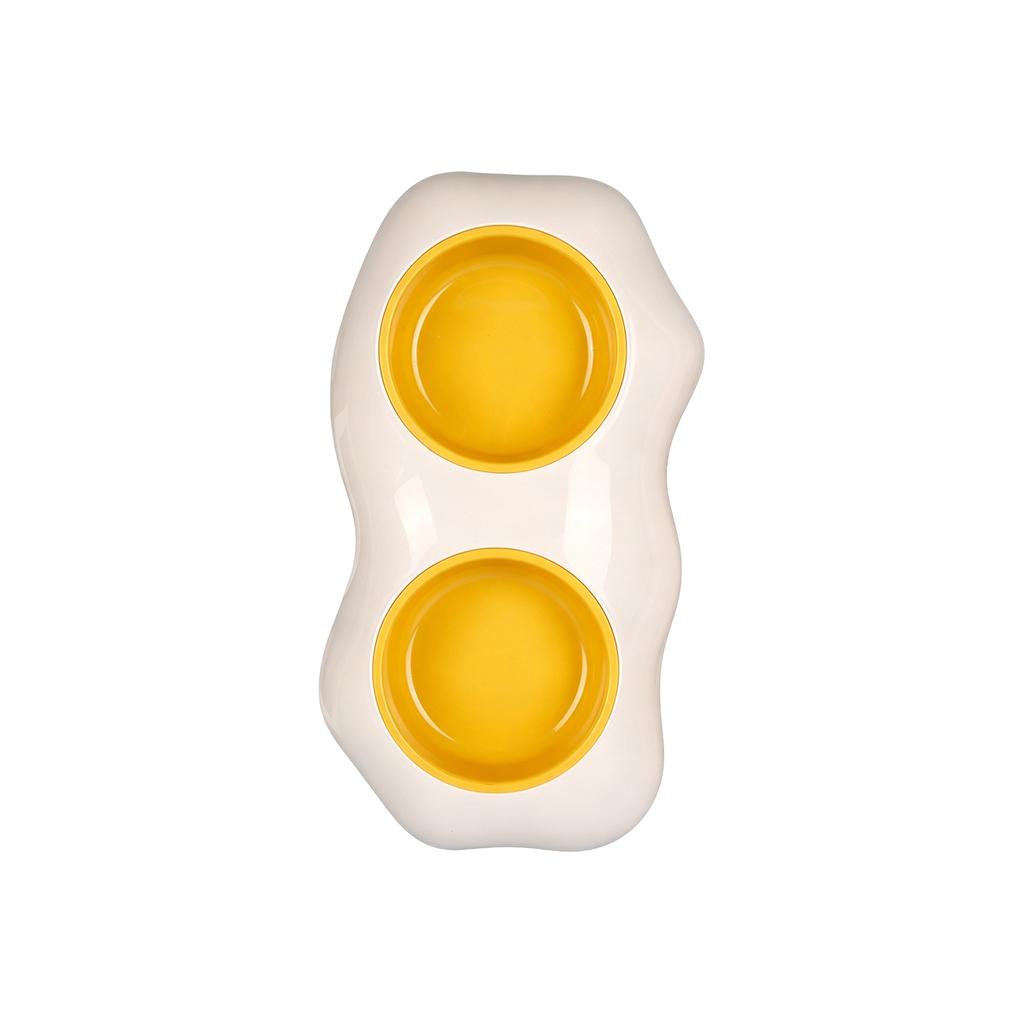 Pet Feeding Bowl Set Dual Bowls for Cats and Dogs Durable Non-Slip Base Easy to Clean Food and Water Dish Suitable for Small to Medium Pets
