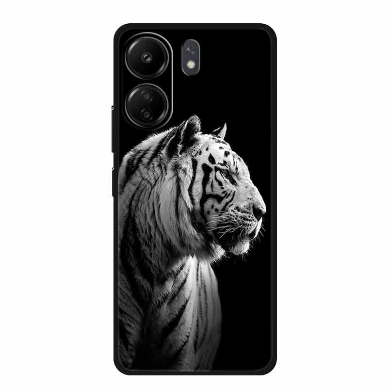 Phone Cases for Redmi 13C 13R Soft Silicone TPU Cover for Xiaomi Redmi13 C R Animal Wolf Funda Vividly Lion Tiger Capa 13 C R