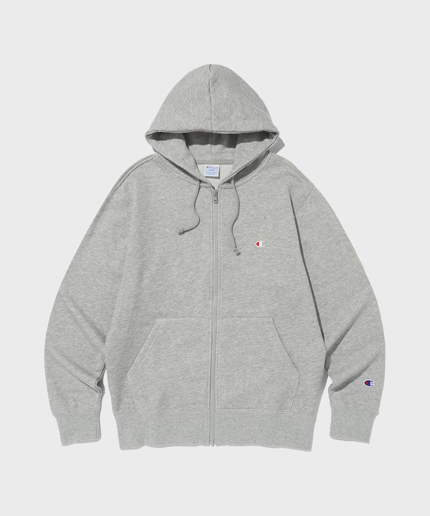 Champion C-Logo Zip-Up Hoodie Normal Grey