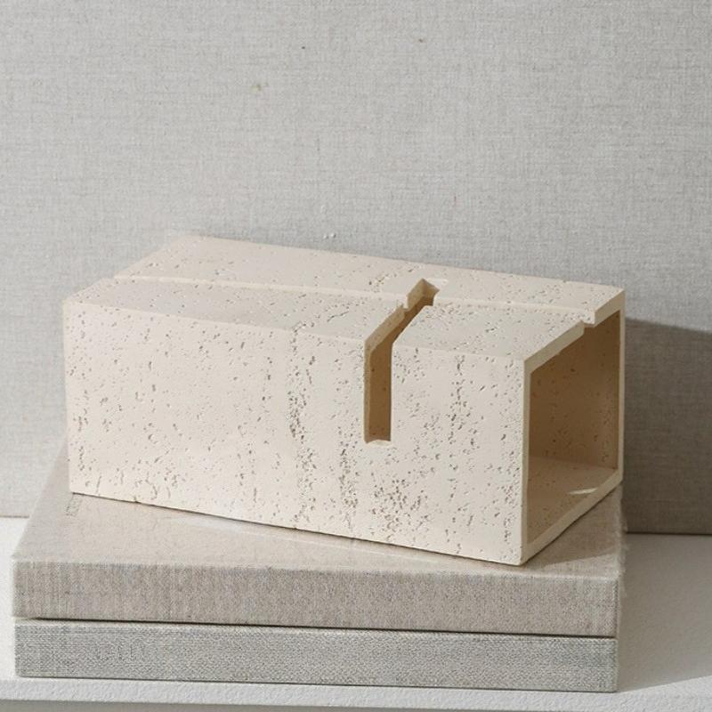 Travertine Tissue Box Kitchen Bedroom Napkin Box Luxury Art Napkins Storage Boxes Portable Rectangular Tissue Case Container