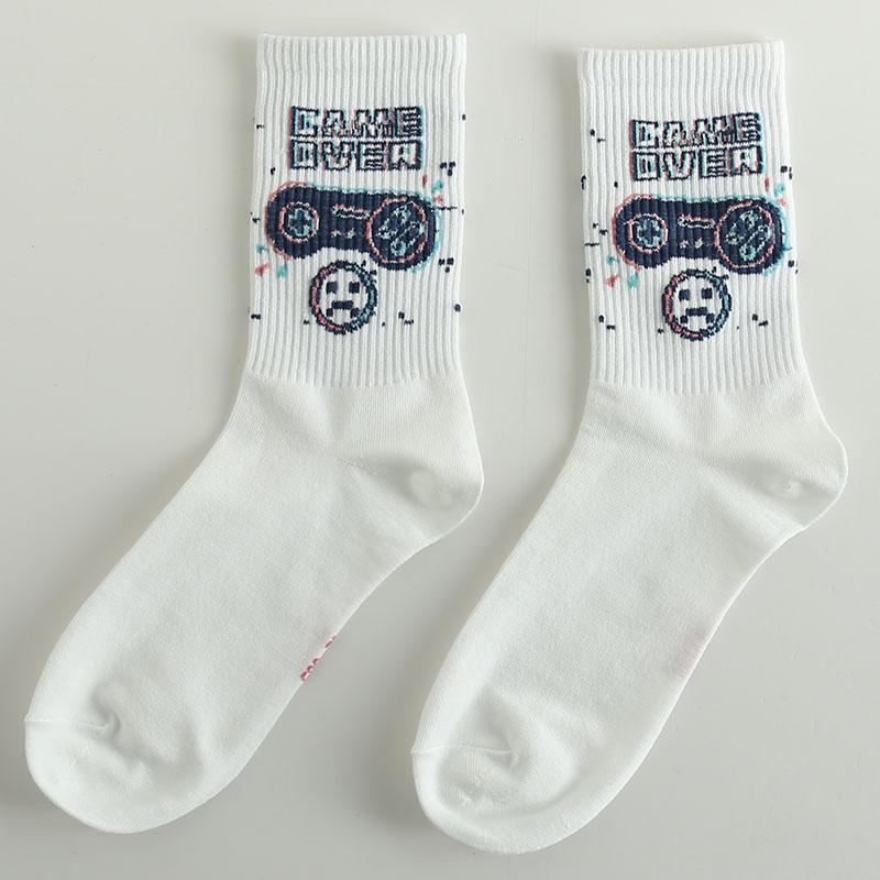 Roliga Herrstrumpor Glada Nya Mode Ins Stil Strumpor För Kvinnor Och Män Hip Hop Harajuku Tecknad Fotboll Bomullsstrumpor