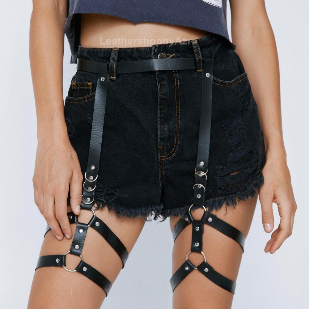 Women Adjustable Body Harness Pu Leather Street Style Harness Belts Suitable For Holiday Parties And Casual Out
