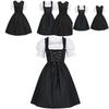 Elegant Black Oktoberfest Costume Featuring Unique Puff Sleeve Design For Womens Fashion