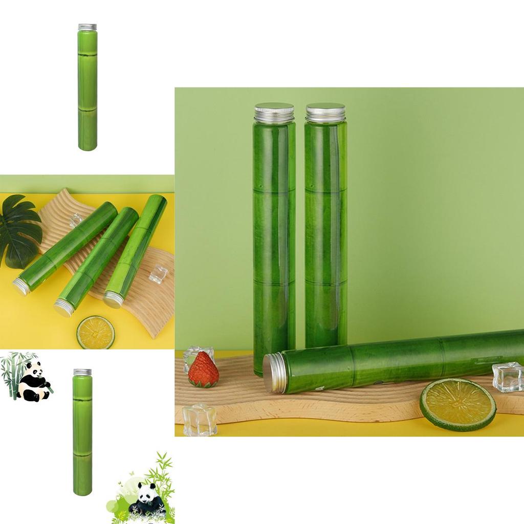 400ml Pet Plastic Bamboo Design Tumbler For Outdoor Sports And Drinks