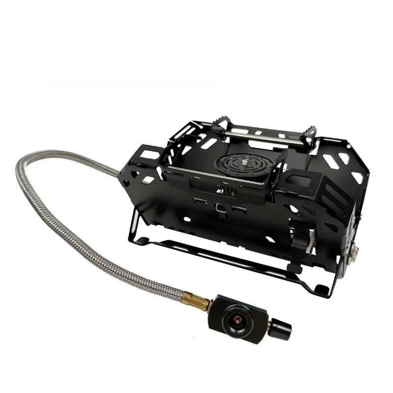 

Portable Camping Gas Stove Outdoor Burner 2400W Backpacking Stove Windproof Foldable for Travel Outdoor Camping Equipment чёрный
