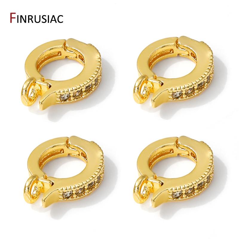 14/18K Gold Plated Brass Pendant Bail Clasps,Inlaid Zircon Pendant Bail Connector For DIY Bracelet Necklace Making Accessories