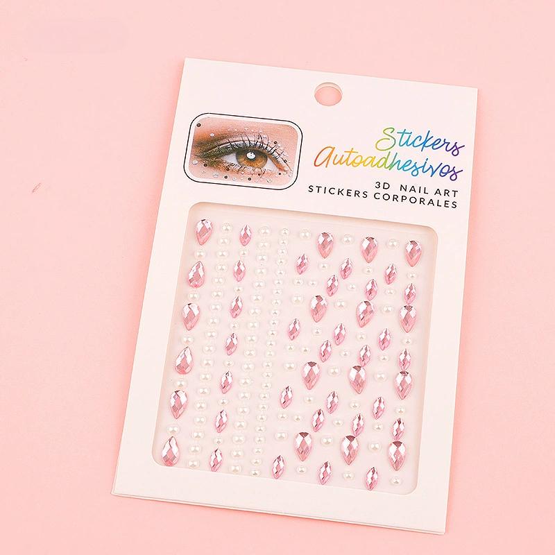 Diamond Eyebrow Tattoo Sticker Glitter Eyeliner Eyebrow Makeup Face Eyes Temporary Tattoo Rock Rhinestone 3D Eyeliner Stickers