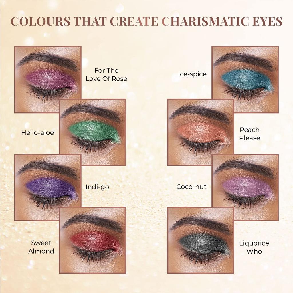 Just herbs 8 in 1 Herbal Metallic-shimmer finish, Long Lasting & Ultra Smooth Eye Shadow Lidsticks with Kumkumadi - 12gm (Herbi -Wore)