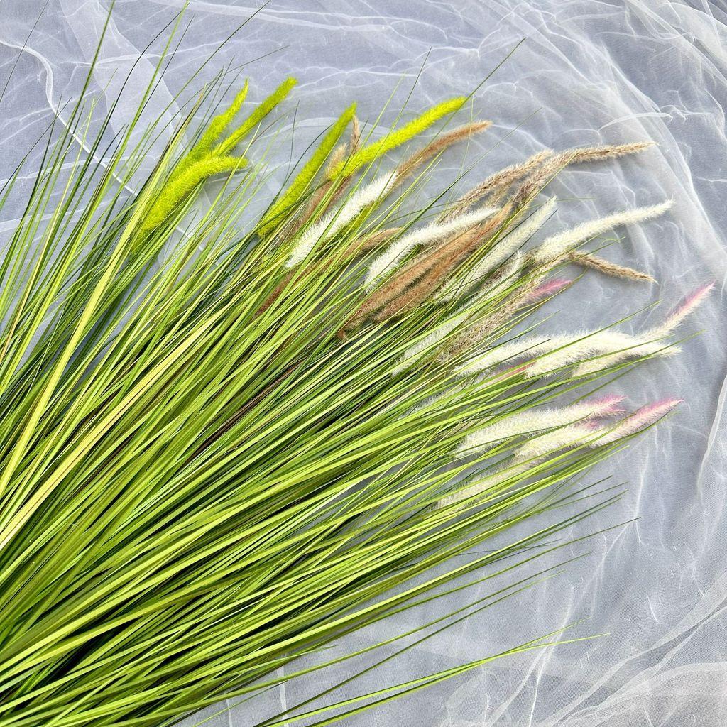 Artificial Green Plant 7head Dogtail Grass For Home Garden Decor And Event Photography