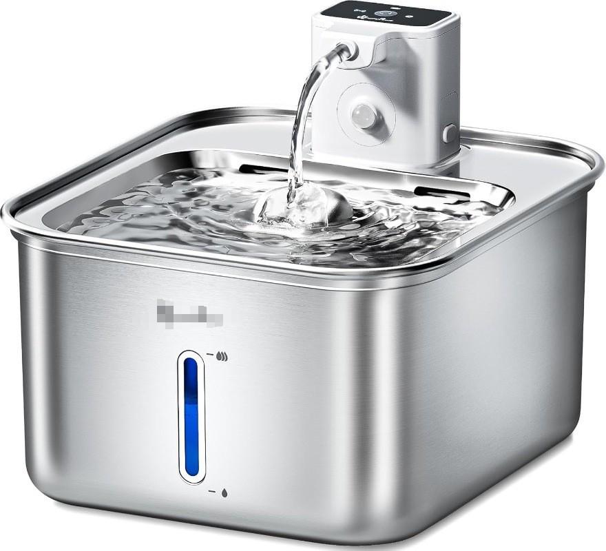 Ceramic Cat Water Fountain with Stainless Steel Circulation