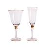 Elegant Gold-Rimmed Wine and Champagne Glasses for Dining and Decor