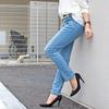 Skinny Stretch Denim Pants with Elastic Perfect for and Office Casual Perfect for Spring and Size Navy Wd-0192 Women's Waist, Commuting, School, Wear,